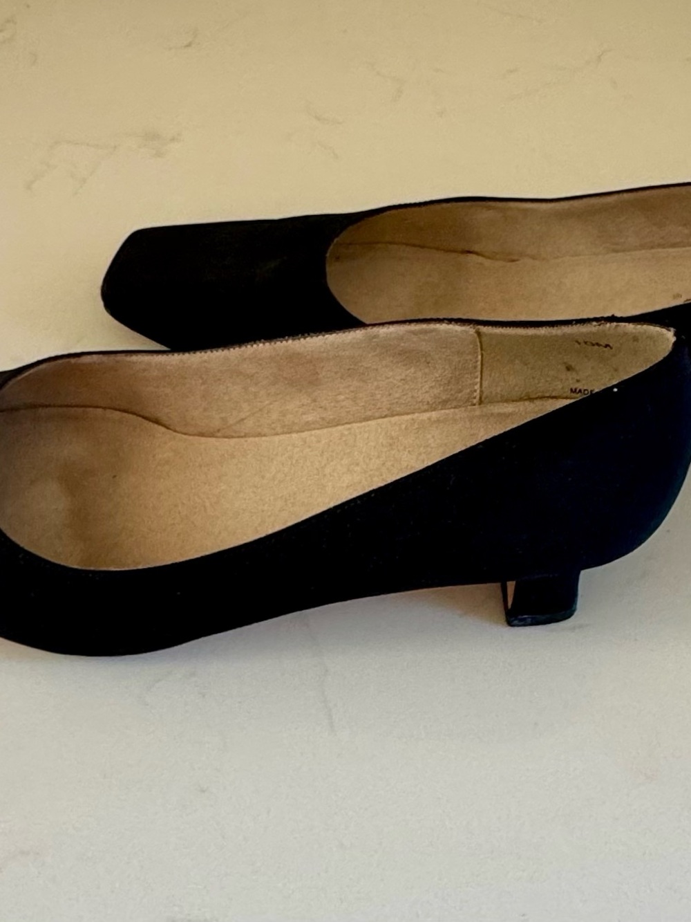 Classic Black Low Block Heel Pumps for Women